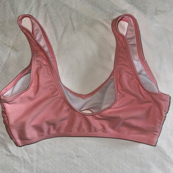 Ocean 101 Pink Knot Front Cut-Out Swim Top Size S • Bikini Crop Swimwear- A176 - Picture 2 of 4